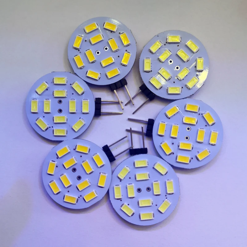 G4 Светодиодная лампа DC12V 5730 12 SMD с кристаллами теплый белый холодный 3 Вт 10 шт./лот