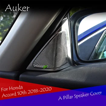 

Stainless Steel Car modeling Inner Front Door A Pillar Speakers Cover Trim 2Pcs/Set For Honda Accord 2018 2019 2020 Accessories