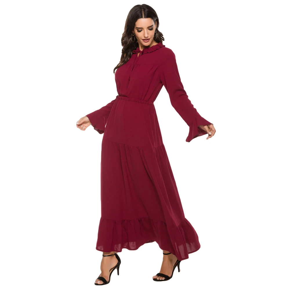 Abaya Robe, женское мусульманское Длинное Макси платье с расклешенными рукавами, кафтан, джилбаб, коктейльное платье, арабский Рамадан, Ближний Восток, свободный халат, новинка