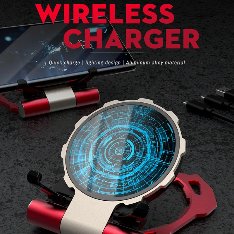 

High Quality Iron Man QI Wireless Charger Stand Desktop Mobile Phone Charger For iPhone X Samsung S9 S8 10W Fast Charging Pad