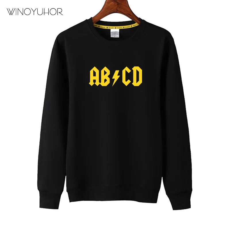 ABCD/Детский свитер с буквенным принтом; толстовки для мальчиков и девочек; детская одежда для малышей; осенние Забавные топы с длинными рукавами; пуловеры - Цвет: Black