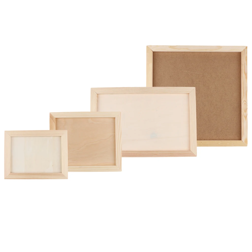 Natural Wood Photo Frame Burlywood Color for Art Crafts Display -Frame Picture Holders DIY Crafts-Kids Handcrafts Supply