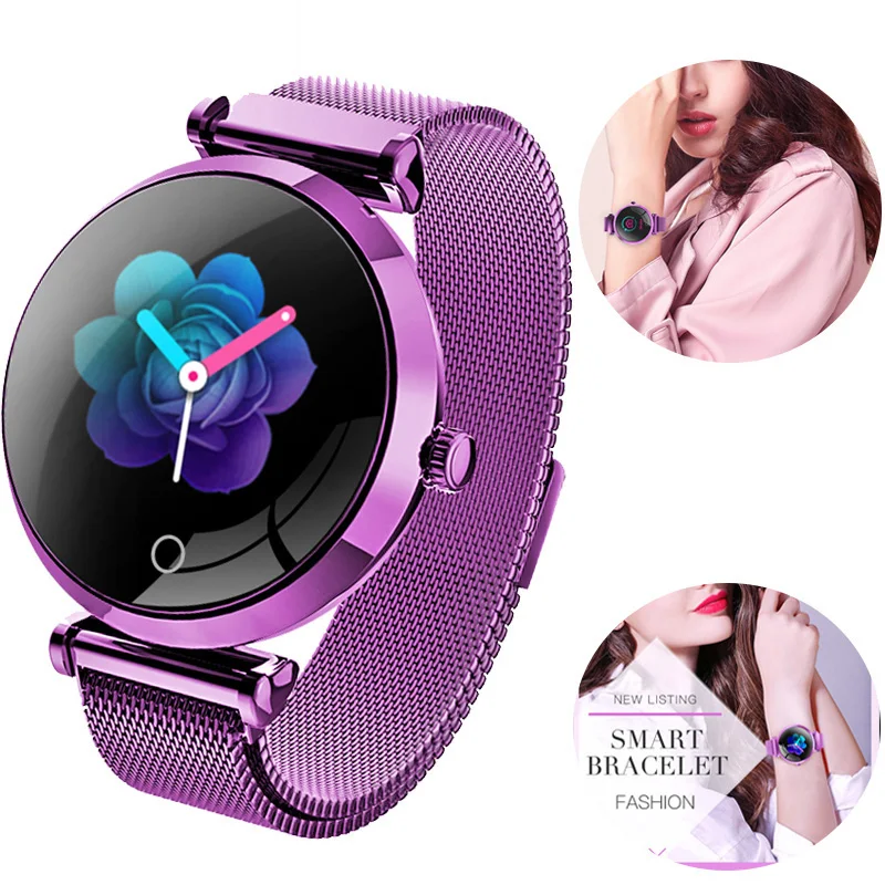 

Exquisite Smartwatch Waterproof Heart Rate Monitoring Message Push Bluetooth Fitness Smart Watch Ladies for Android IOS Silicone