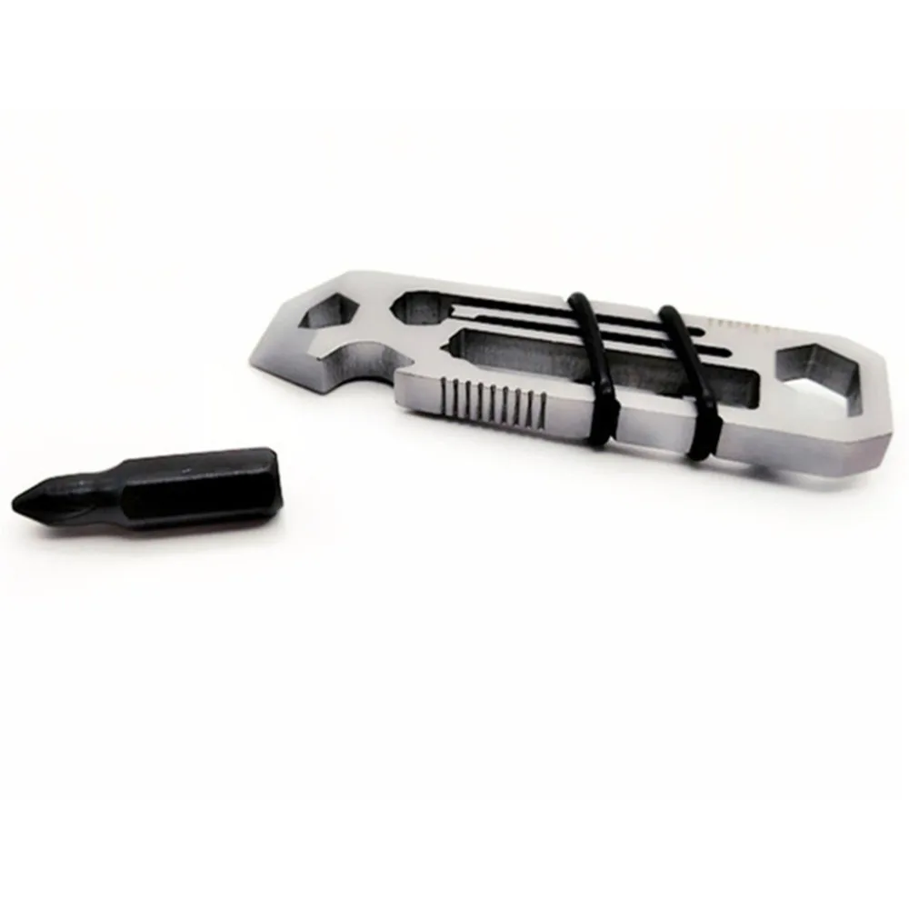 stainless steel Keychain Bottle Opener Multi-Function Tool 6-Corner with a Ratchet-Driver #4c07 (1)