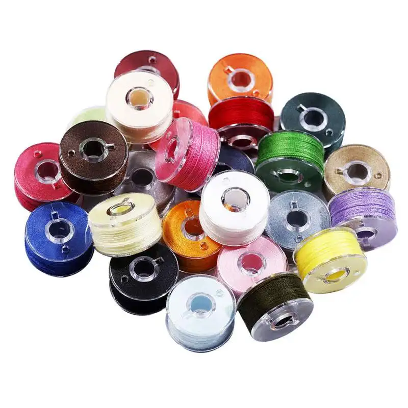 

36PCS Sewing Bobbins Mixed Colors Polyester Sewing Thread Transparent Plastic Bobbin Home Sewing Machine Accessories