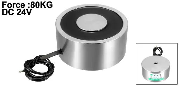 DC 24V 80kg Uxcell 1 шт. DC12V 24 В Sucked диск электромагнитный Электрический подъемник Холдинг Электромагнит чистое железо - Цвет: DC 24V 80kg