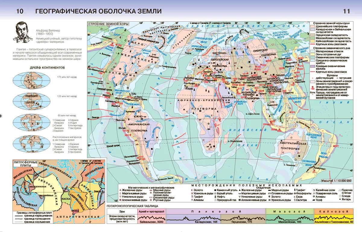 Контурные карты стр 26 7 класс. Карта строения земной коры. Карта строения земной коры 7 класс.