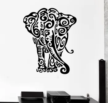 

Hot PVC Wall Stickers Home Decoration Indian Elephant Animal Tribal Art Mural Vinyl Stickers
