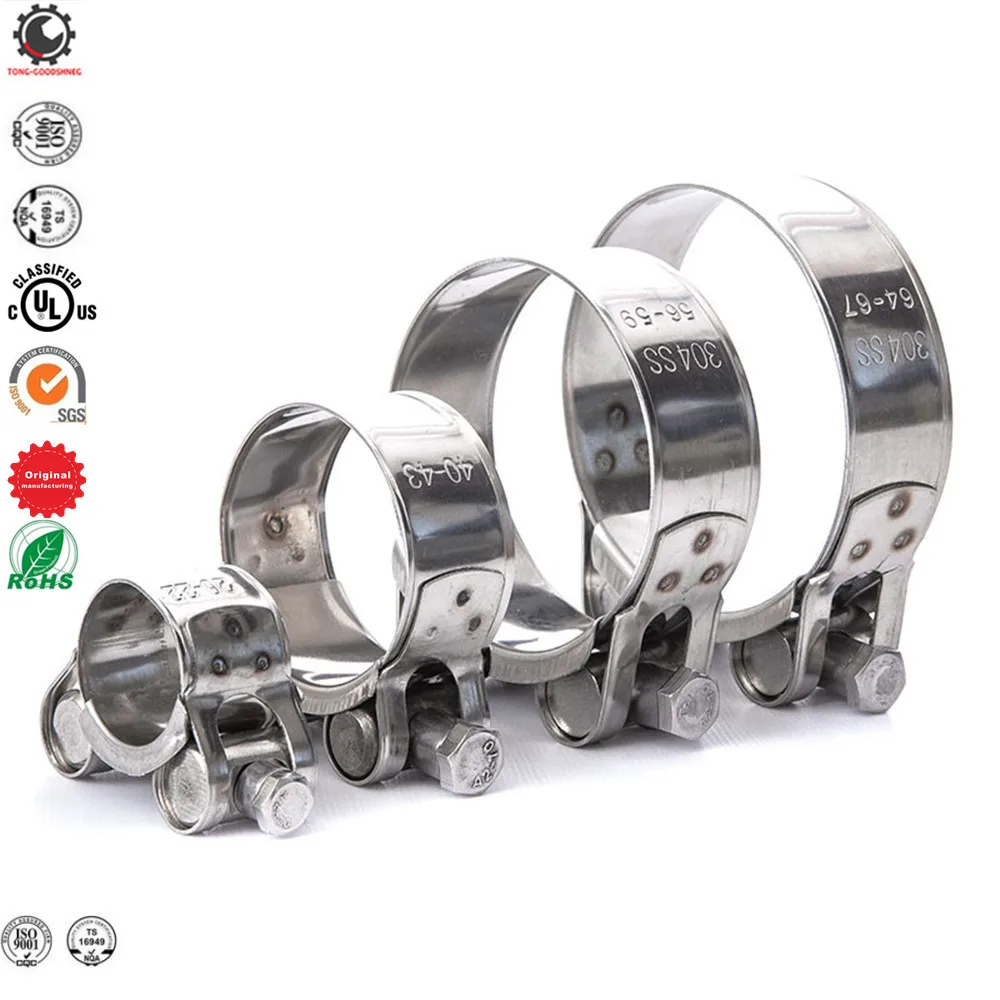 29 Size 304 Stainless Steel Pipe Clamp Heavy Duty Hose Clamp Fuel