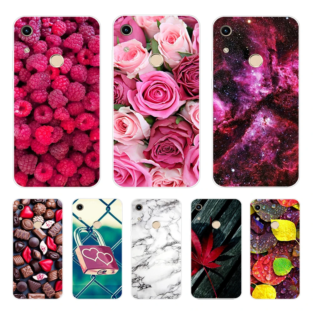 Funda de silicona para Huawei Honor 8A, funda de TPU con dibujos de flores, JAT-LX1 Honor 8a