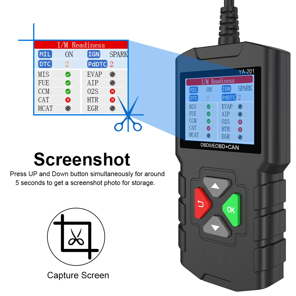 US $26.17 Error Code Reader Ya201 Automotive Diagnostic Tool Obdii Eobd Check Engine Light Lifetime Free Update Pk Cr3001 Car Obd2 Scanner