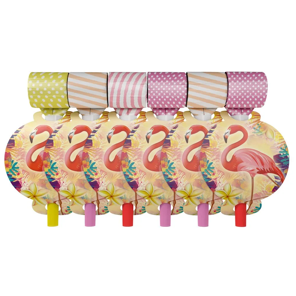 Blow out 6pcs Свадебные украшения в стиле фламинго, украшения на день рождения для маленьких детей, праздничные принадлежности для дня рождения, рождественские вечерние украшения - Цвет: Blow out 6pcs