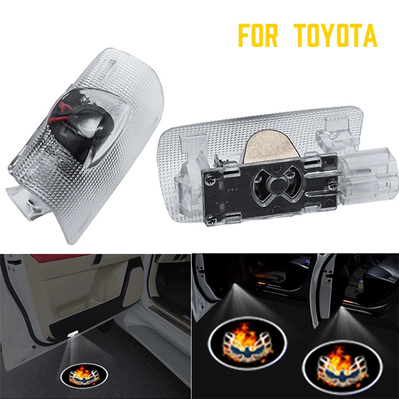 

2pcs Car welcome Lamp Trendy Icon door light LED Circle Shadow Light Ghost Projector Backlight For Toyota luces para auto