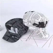 Autumn Winter English Retro Flat Top Women Hat British Style The Newscaps Black white classic octagonal cap female visors