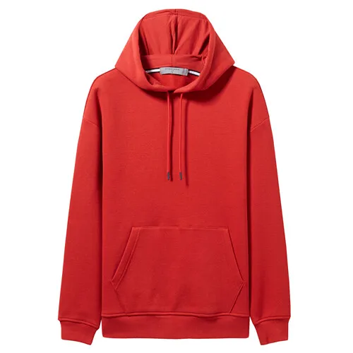 Giordano мужские толстовки свободного кроя с флисовой подкладкой с капюшоном теплые с длинным рукавом Moleton Masculino ребристые манжеты 01029786 - Цвет: 54Red