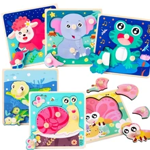 Puzzle en bois pour enfants, 24Styles, véhicule Animal de dessin animé, jouet en bois, jouets d'apprentissage éducatif précoce, cadeau pour enfants