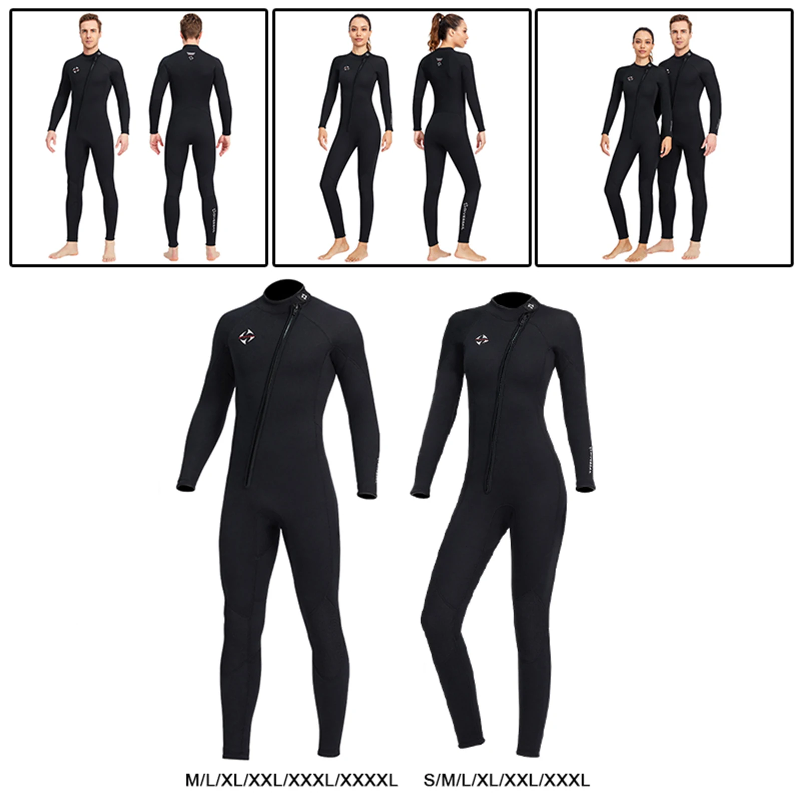 3mm Neoprene Wetsuit Full Body Diving Suit Front Zipper Wetsuit Diving