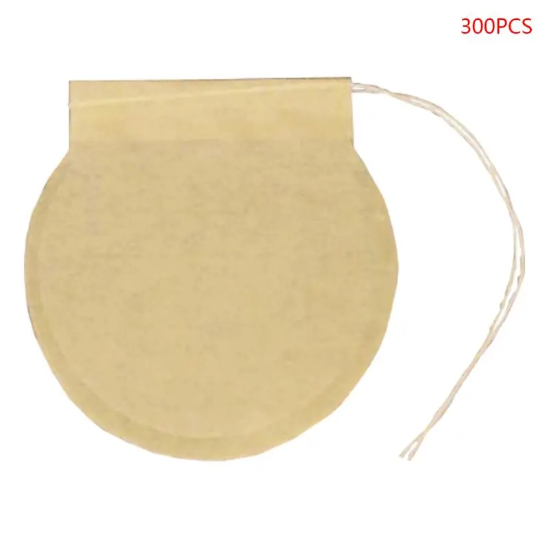 

300 Pcs Round Shape Tea Filter Bags Disposable Empty Drawstring Teabags Infuser