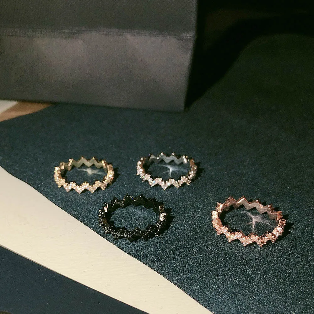 

Hot brand S925 sterling silver four-color wave ring French quality personality fashion Trend Classic Celebrity ball cute