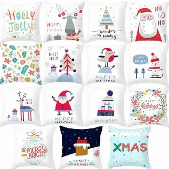 

Christmas Decorative Cushion Cover Red Home Decor Sofa Pillow Case Cover Seat Car Throw Pillowcase Christmas Decoration For Home