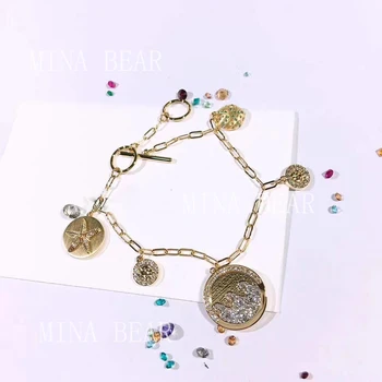 

High quality SWA fashion SHINE COINS bracelet, shiny and charming wave horizon pattern bracelet versatile and bright dress