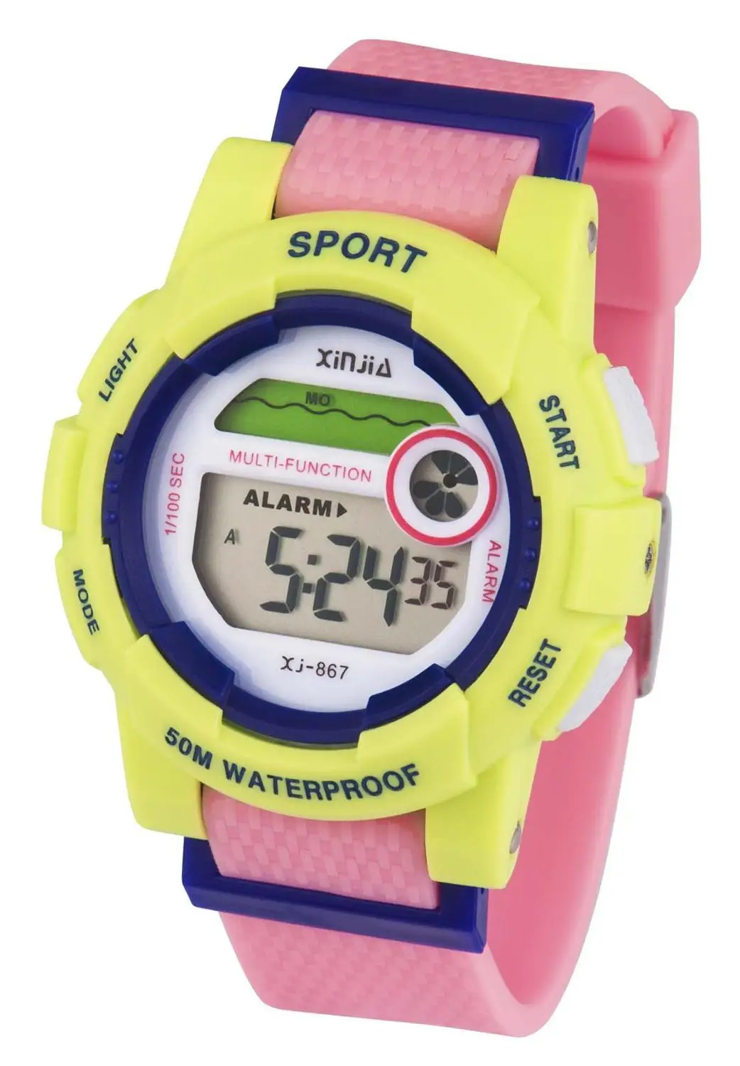 Детские часы серии желе милые детские часы спортивные часы с героями мультфильмов для девочек и мальчиков резиновый детский цифровой светодиодный наручные часы - Цвет: yellow pink