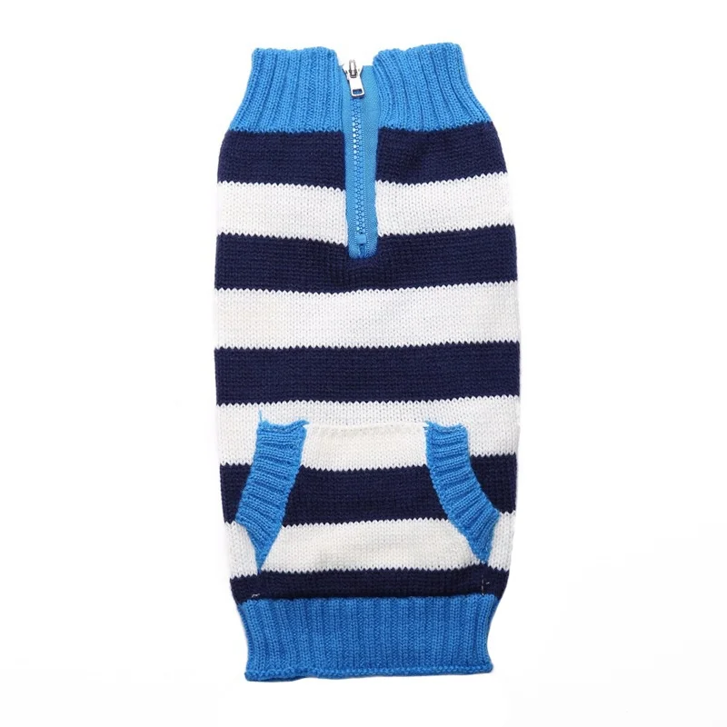 Собачий полосатый зимний теплый свитер Одежда для собак для маленьких средних и больших жакеты для собак Одежда для домашних животных рождественские аксессуары - Цвет: L