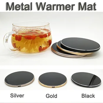 

Ultra thin Luxury Metal USB Warmer Heater Beverage Mug Mat Keep Drink Warm Heater Mug Coaster Simple Style Warmer Mat USB Gadget
