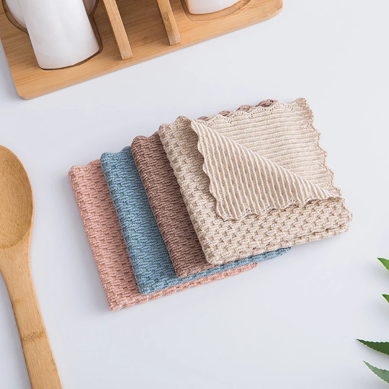 Kitchen Towel Household Almond Velvet Cloth Oil-Free Water-Absorbent Dishwashcloth Pure Color Double-Sided Cleaning Cloth Kitchen Towel Household Almond Velvet Cloth Oil-Free Water-Absorbent Dishwashcloth Pure Color Double-Sided Cleaning Cloth