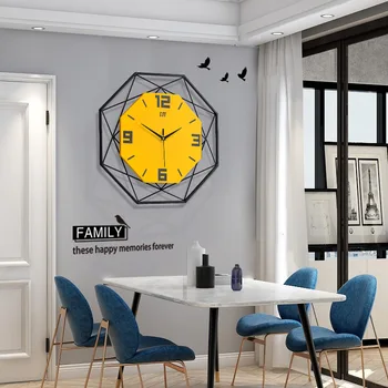 

Large Decorative Wall Clock Silent, Non-Ticking, 3-D Aluminum Dial, Easy-to-Read, Quartz Battery Operated, 43cm