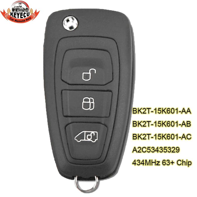 KEYECU для Ford Tourne Transit Custom 2012 2013 2014 2015 2016 BK2T-15K601-AA/ AB / AC 434MHz дистанционный ключ 4D83 чип |