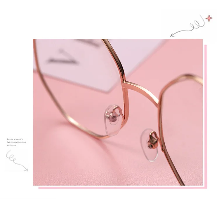 Золотые Восьмиугольные плоские зеркальные женские металлические очки с полигоном Прозрачная Оптическая оправа прозрачные мужские круглые очки Occhiali Oculos Gafas