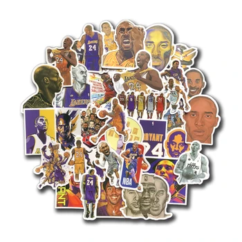 

50pcs/Pack Basketball Stickers Kobe Bryant Car Sticker Waterproof Kids Toy Stickers for Luggage Laptop Phone Skateboard Decal