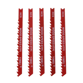 

5pcs Durable U-shank High Carbon Steel 6 TPI Reciprocating Saw Blade Cutter For Wood Jig Cutting