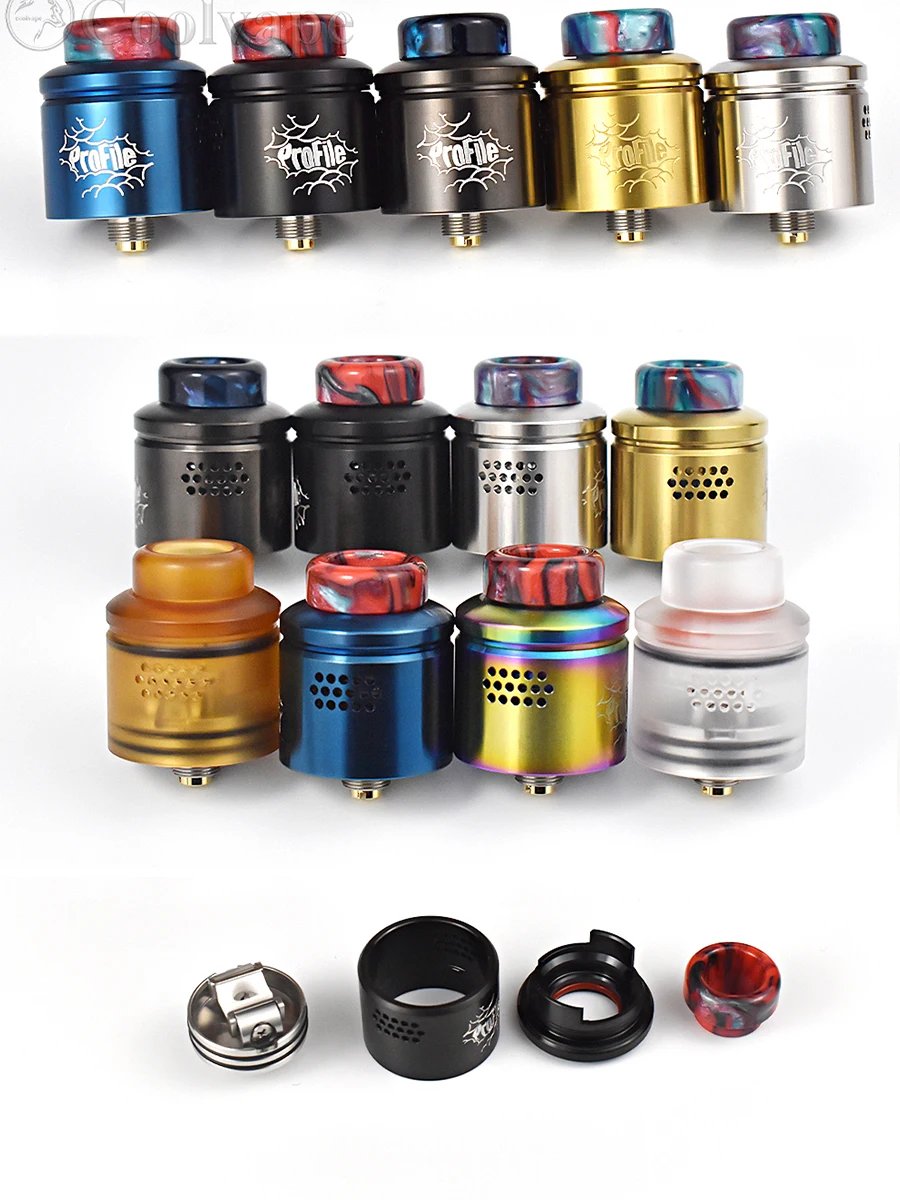 

Profile RDA 24mm Electronic Cigarette Atomizer 3I6ss honeycomb airflow Rebuildable Tank with 10pcs Mesh Coil and 10pcs Cotton