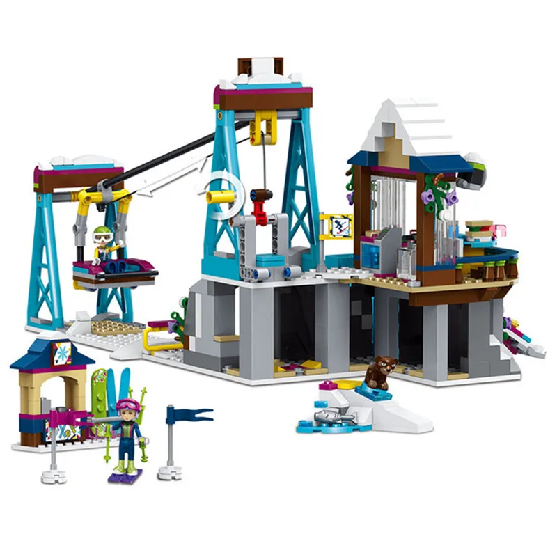  632pcs Legoinglys Snow Resort Ski Lift Friends for Girl Model Building Block Kit Toys Girl Birthday