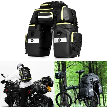 

3 In 1 Motorcycle Luggage Travel Backpack Mountain Road Bicycle Rear Tail Bags Suitable Outdoors Hiking Backpack Yellow/Black