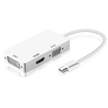 

3 in 1 Thunderbolt Port Mini Displayport HDMI DVI VGA Display Port Adapter Cable for Mac Macbook Air iMac Microsoft Surface Pro