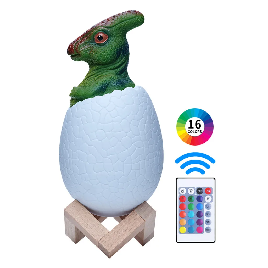 3D Dinosaur Light Night Light Rechargeable 3 Color Control Light 16 Color Change Light Remote Control Bedside Lamp Table Lamp
