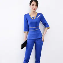 Женский спа комплект спецодежды Женская Больничная униформа медсестры красивая одежда косметолога Рабочая одежда