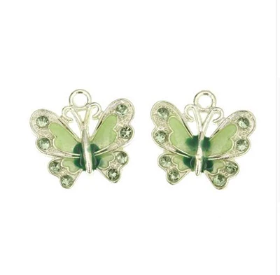 ILOVEDIY 5 шт. эмаль животное бабочка кулон для ожерелья скальекрыло металлические подвески ювелирные изделия делая результаты оптом - Окраска металла: green