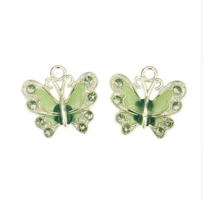 green ILOVEDIY 5 шт. эмаль животное бабочка кулон для ожерелья скальекрыло металлические подвески ювелирные изделия делая результаты оптом - Окраска металла: green