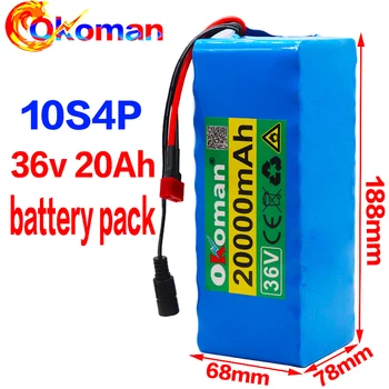 

36V 10S4P 20Ah 500W high power battery 42V 20000mAh 18650 lithium battery pack Ebike electric bicycle bicycle with BMS