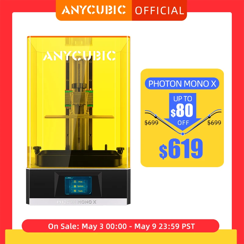 ANYCUBIC-impresora 3D Photon Mono X, 8,9 pulgadas, 4K, monocromática, LCD, UV, resina, impresión 3D, alta velocidad, Control por aplicación, SLA