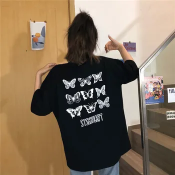 

Harajuku Style Print Loose Oversize Half Sleeve O Neck Tee Shirt Femme 2020 New Summer Cotton Casual Women T-shirt Free Shipping