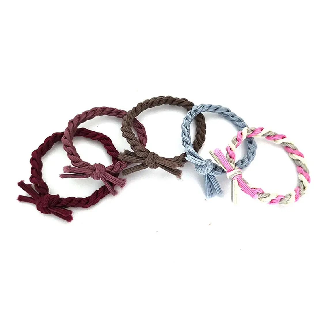 small hair clips 1Pc Concise Color Ponytail Hair Rope High Elastic Tie Hair Thick Rubber Band Hand-woven Head Rope Women Girl Hair Accessories korean hair clips