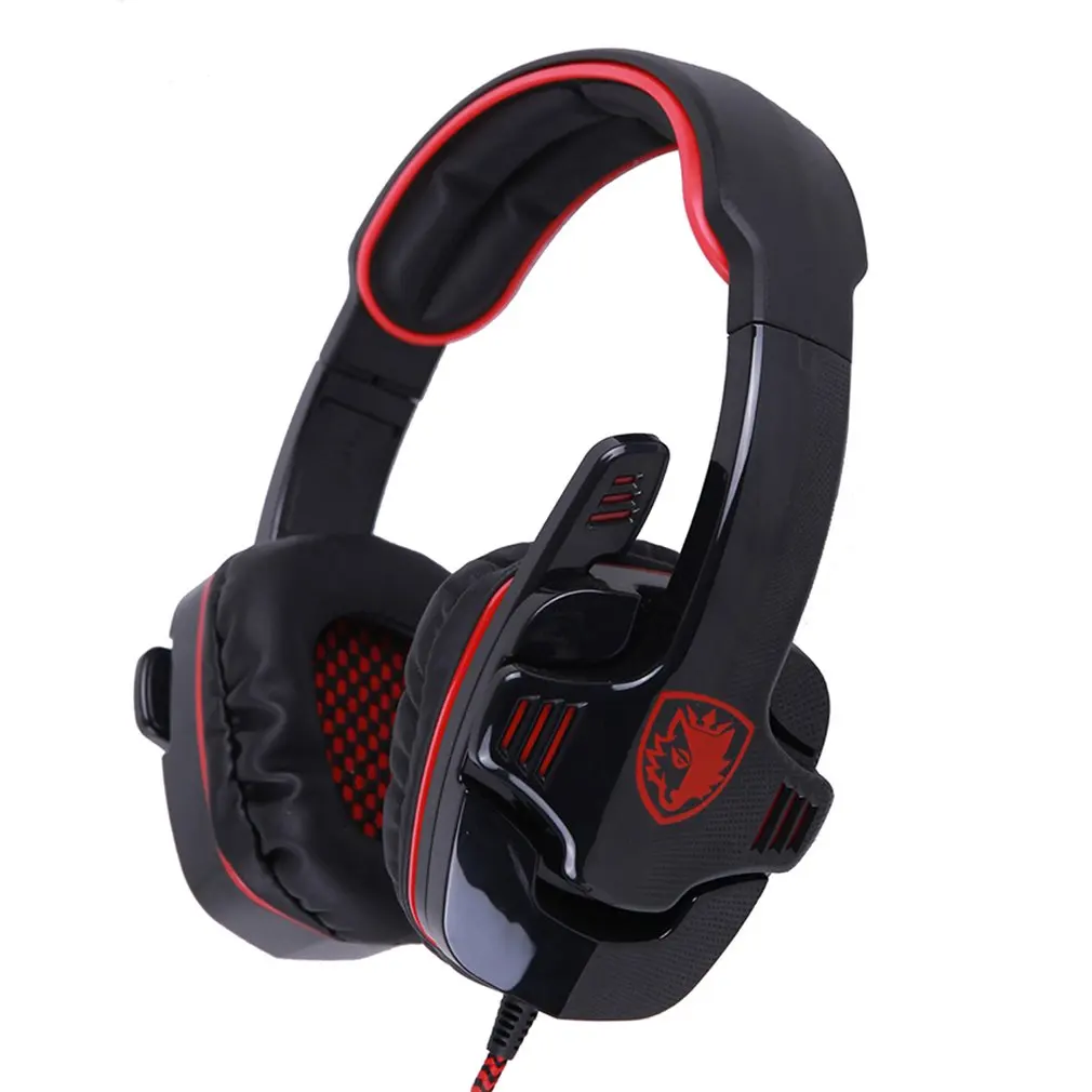 Sa708Gt Black Red Gaming Headset Head Mounted Headset Wired Headset 3 5Mm Interface Headset Game Accessories