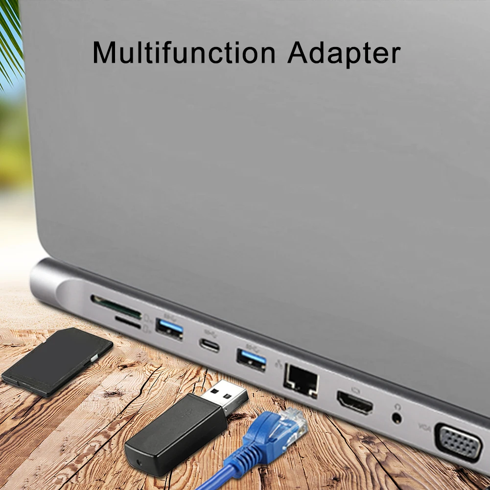 11 в 1 мульти концентратор USB type C до 3,0 USB адаптер док-станция HDMI RJ45 usb-хаб ридер type C USB 3,0 концентратор USB разветвитель для MacBook Pro