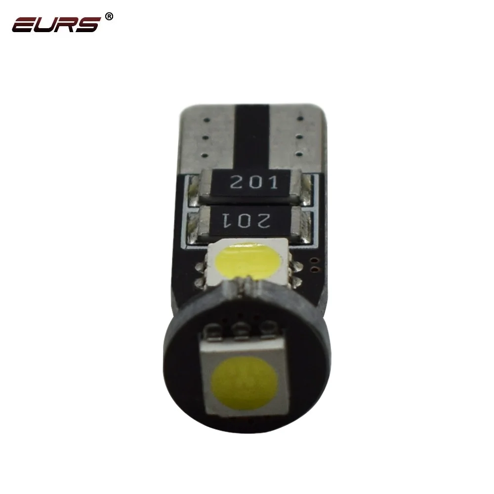 EURS 100 шт T10 светодиодный Белый 3SMD 5050 Светодиодный Свет автомобиля W5w 194 168 CANBUS лампочки ошибки 12 В клиновидная лампа указатель поворота автомобиля Стайлинг