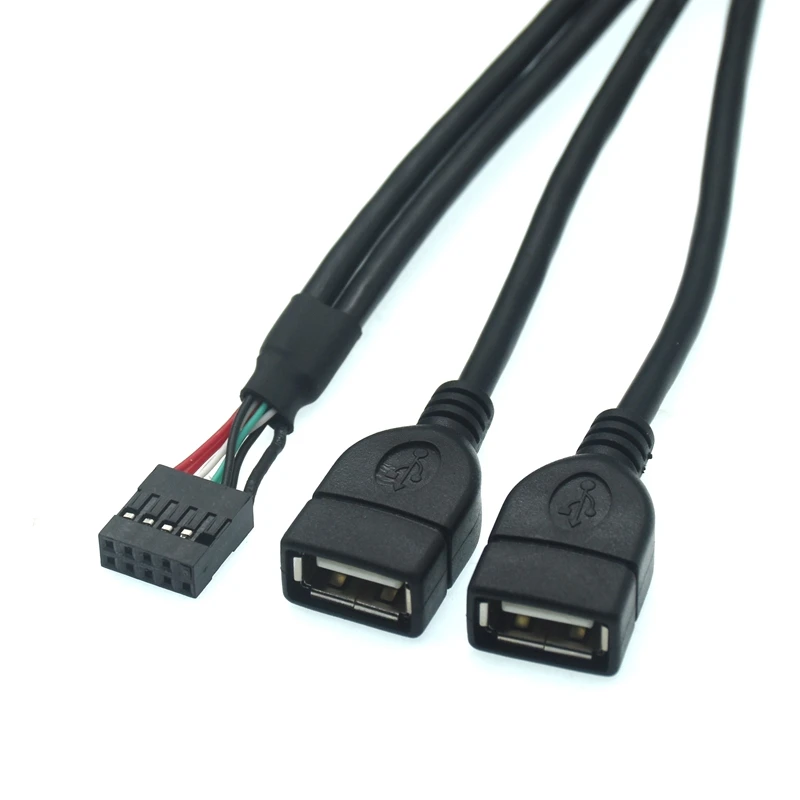 Efficient USB Expansion: Motherboard 9Pin 2.54mm Female Header to Dual USB 2.0 Female Adapter Cable - 30cm/50cm Extension for Seamless Connectivity. Description Image.This Product Can Be Found With The Tag Names 10 pin motherboard female header dual usb 20 adapter cable, Usb 30 female motherboard 20pin header cable